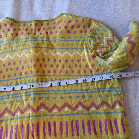 Gudrun Sjödén Size M Cardigan Yellow Pink Green Cottagecore Feminine Lightweight - Picture 9 of 11